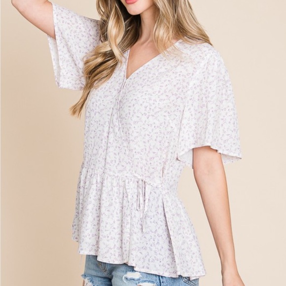 Floral Print Wrap Blouse - Picture 5 of 7